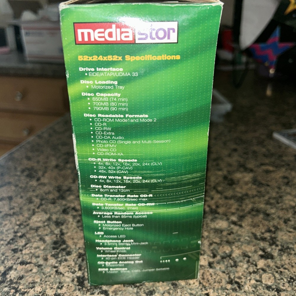 Mediastor CD-R/RW INTERNAL ATAPI/EIDE OPTICAL DRIVE Sealed