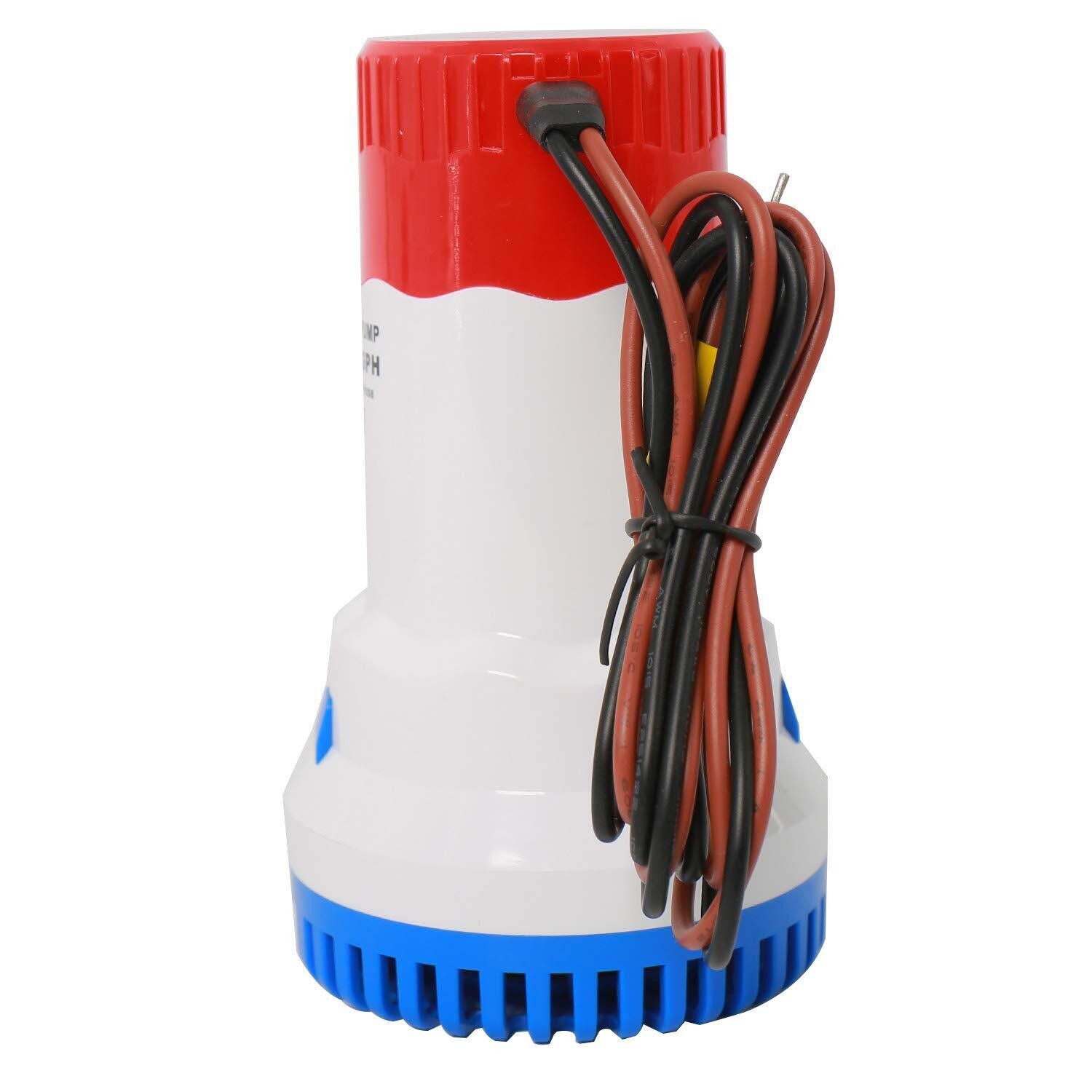 12V 1500GPH Bilge Pump Marine Boat Yacht Submersible Water Pump w/ Float Switch