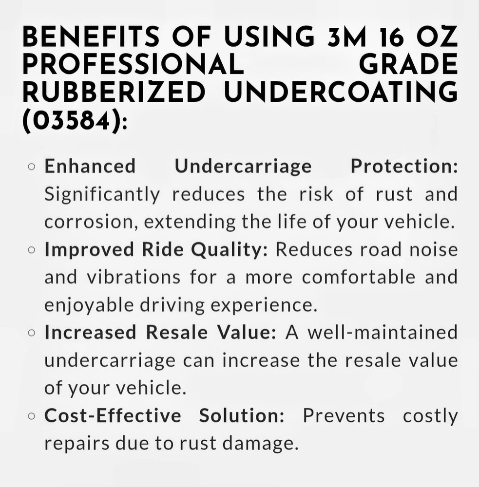 3m Premium Auto Professional Grade Rubbized Undercoating Spray