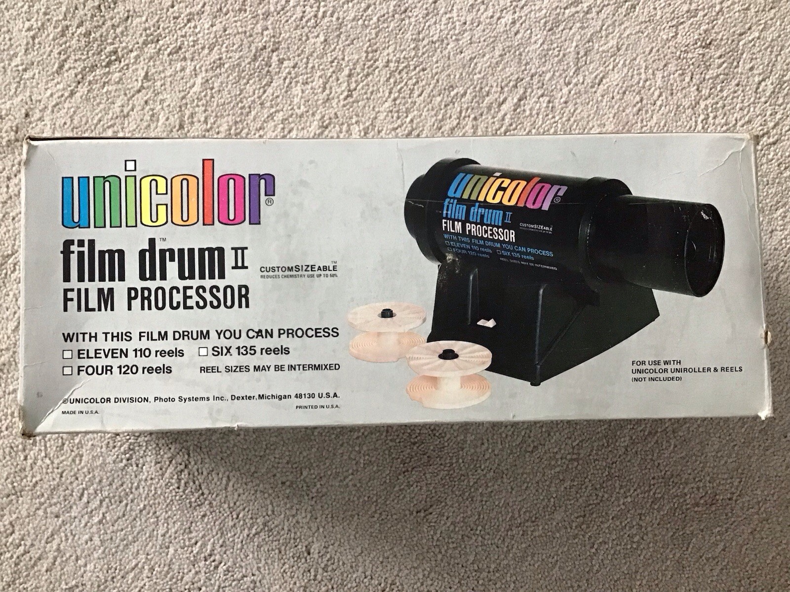 UNICOLOR Film Drum II Film Processor with Instruction/Info Sheet in Original Box