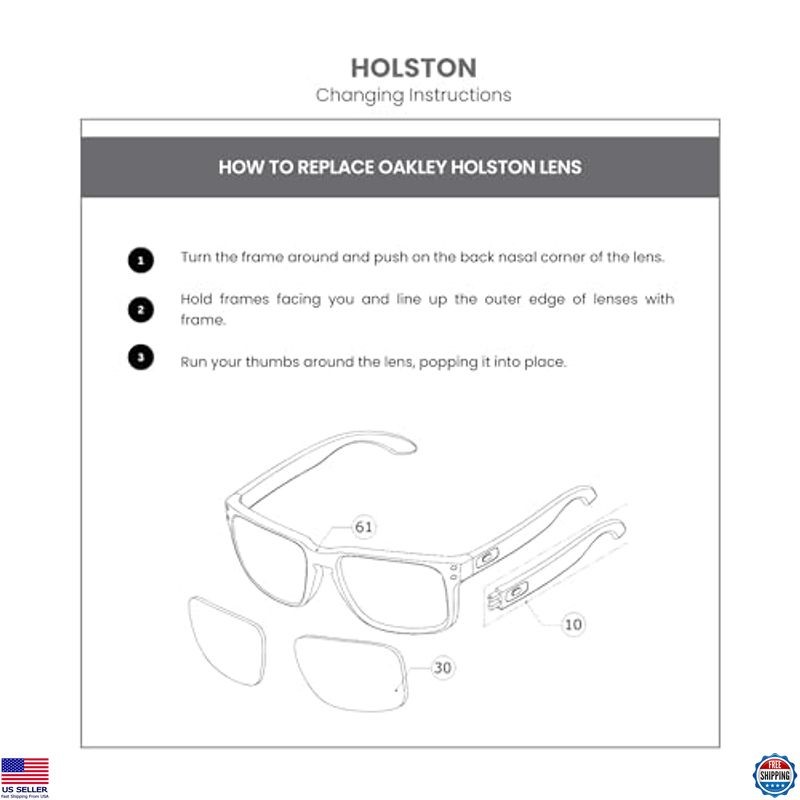 Oakley Original Holston OO9334 Replacement Lenses+ Bundle Microfiber Pouch