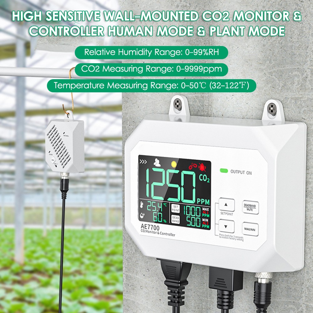 CO2 Monitor & Controller CO2 Concentration Tester Controller 0~9999ppm KHFA