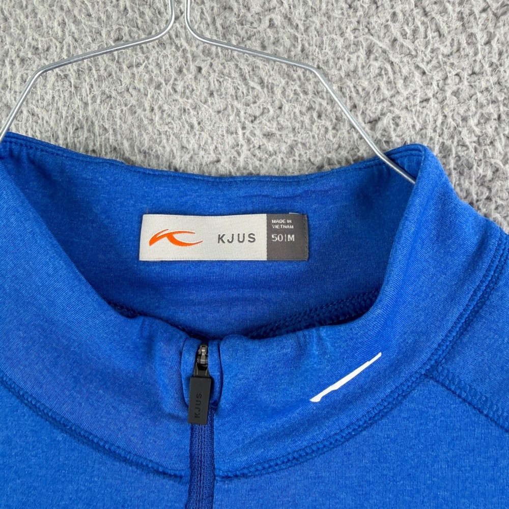 KJUS Keano Half Zip Men 50 M Blue Performance Golf Midlayer Pullover UPF50