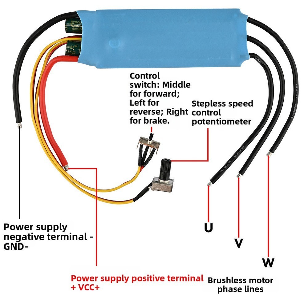 Brushless Driver Board Operating Voltage 5-30V (maximum 32V) Rated Current 30A