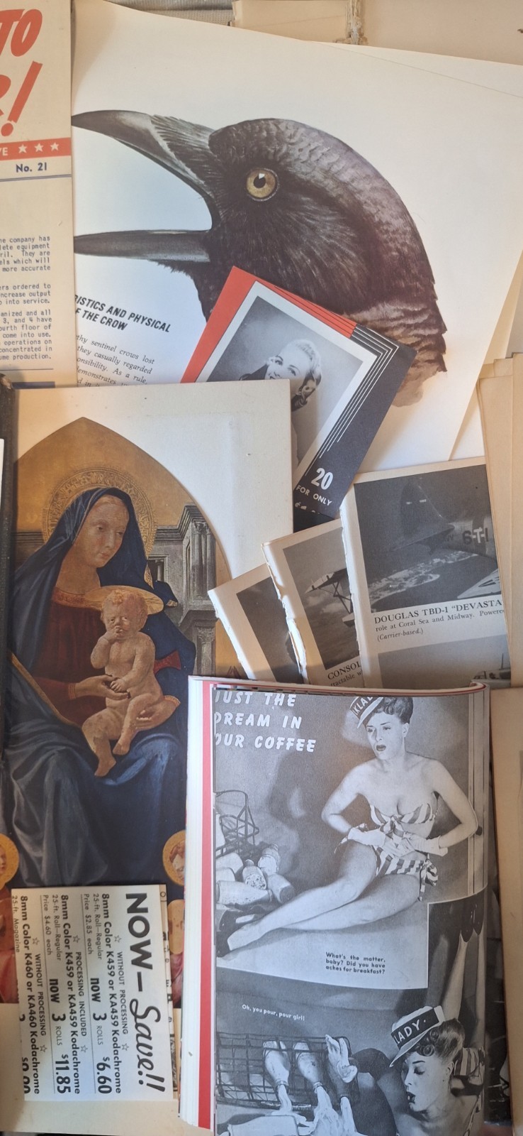 Vintage & Antique Paper Assorted Ephemera for Collage, Decoupage, Crafts 6+ Lbs