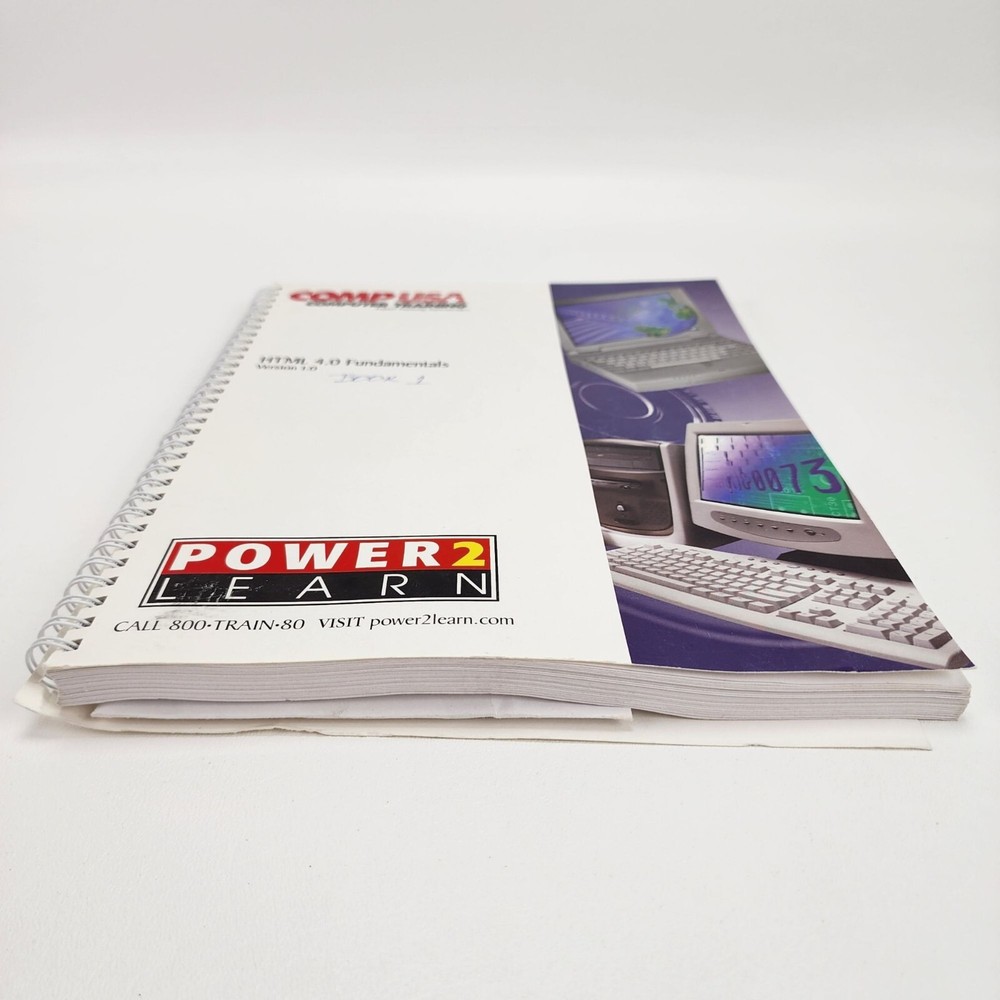 Vintage CompUSA Computer Training Manual HTML 4.0 Intermediate Version 1.0