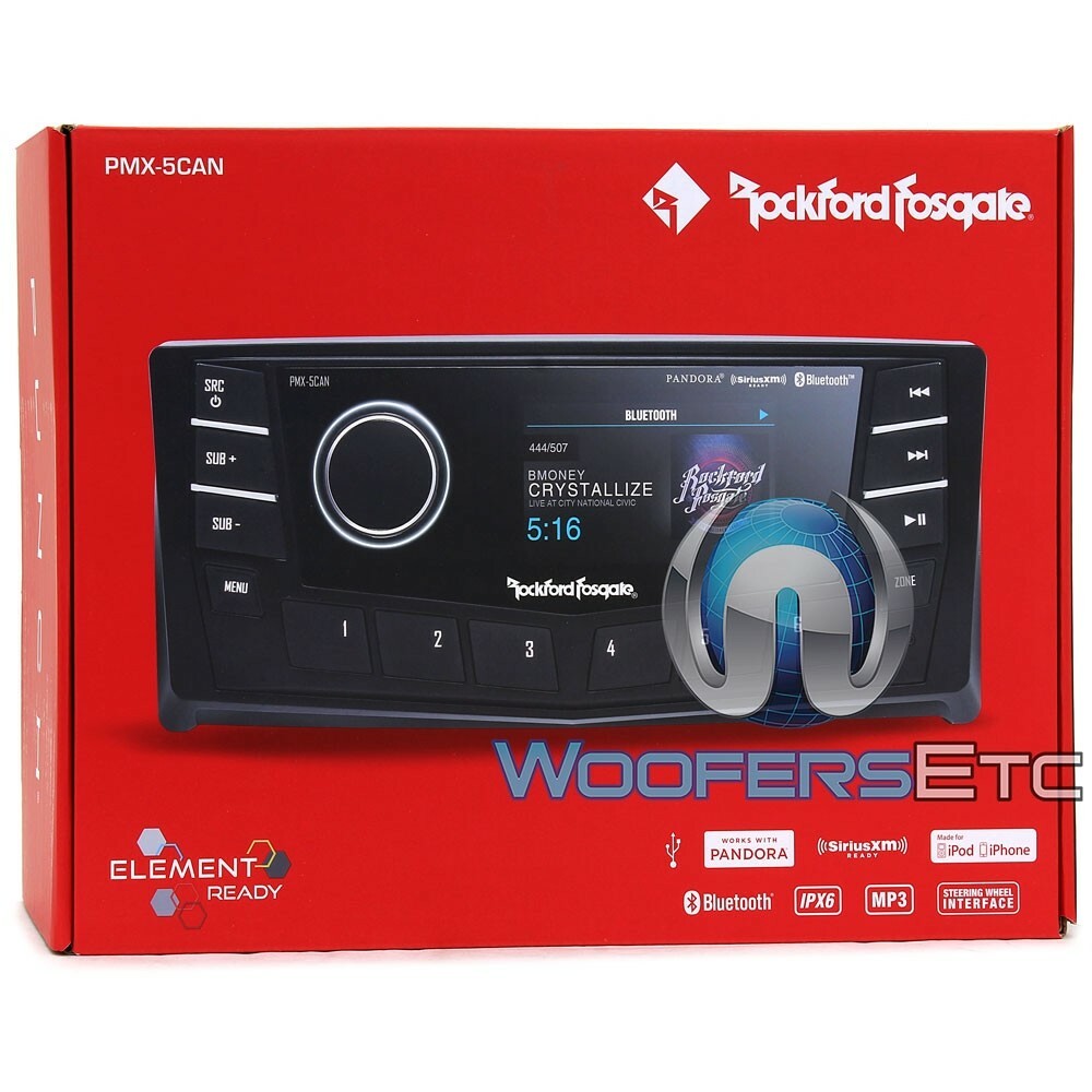 ROCKFORD FOSGATE PMX-5CAN MARINE DIGITAL RECEIVER BLUETOOTH USB AUX EQUALIZER