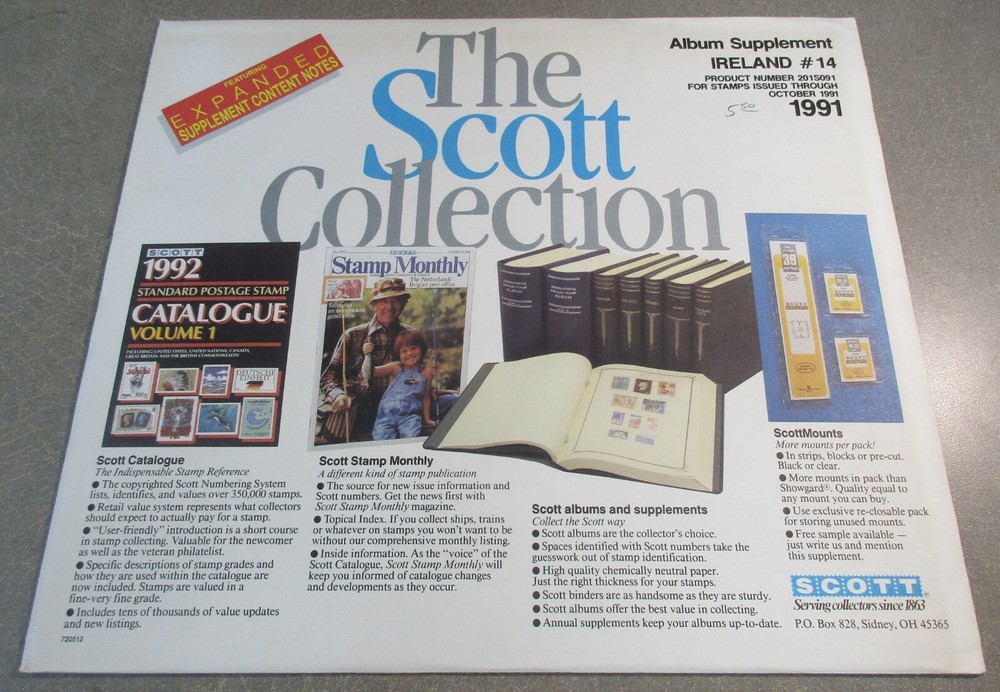 "SCOTT" IRELAND SUPPLEMENT # 14 1991 W/FREE SHIPPING!!