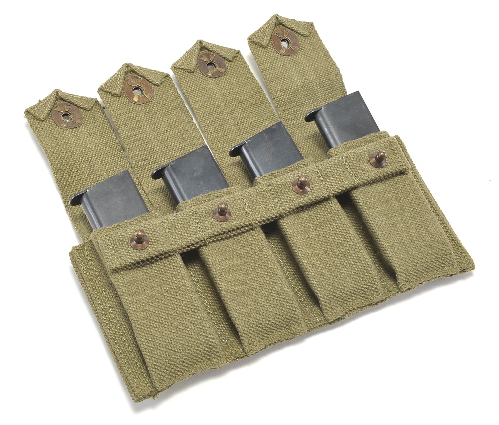 US WW2 Rigger Made M1911 .45 4 cell Magazine Pouch Marked JT&L 1944