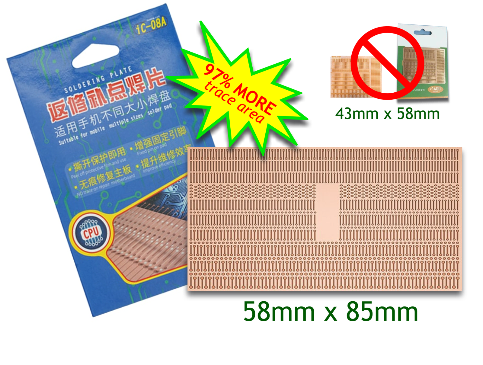 B&R Repair/Replace SMD Traces + Solder Pads for iPhone, PCB, MBs