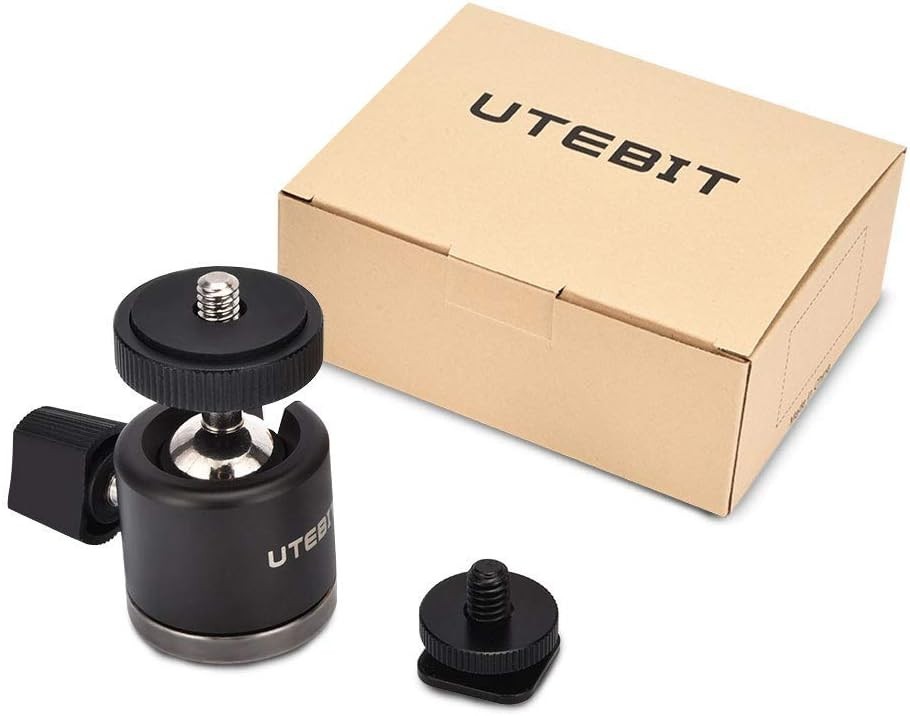 Versatile 360° Camera Mount Adapter – Mini Ball Head with Removable Hot Shoe
