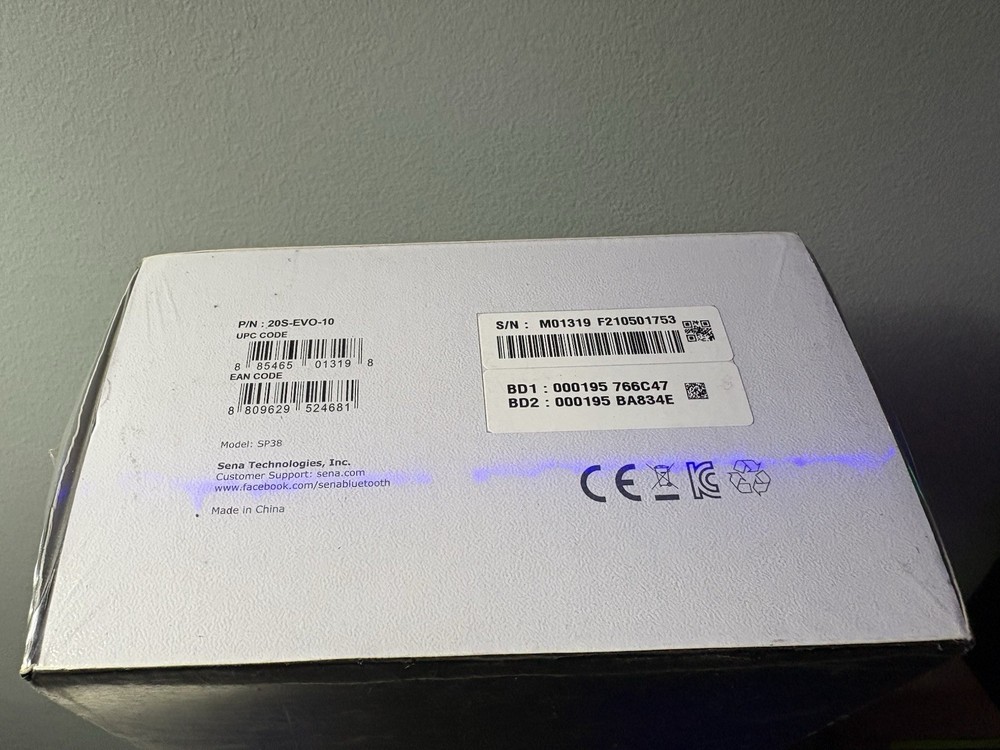 Sena 20S EVO HD Motorcycle Bluetooth Communication System Single Pack