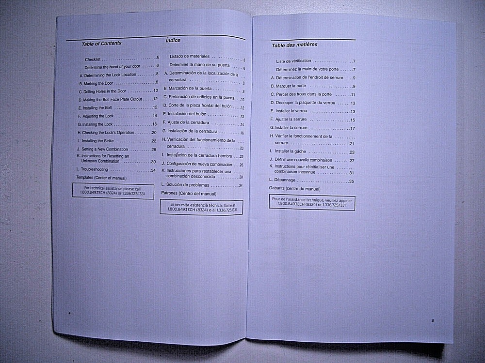 "KABA" SIMPLEX 7102/7108 SERIES PUSHBUTTON LOCK INSTALLATION INSTRUCTIONS/MANUAL