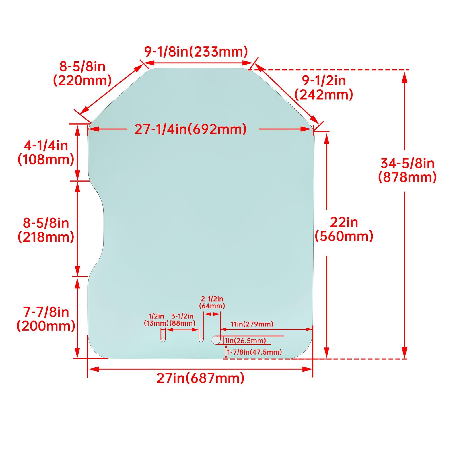 Front Door Glass Window For Bobcat T110 T140 T180 T190 T250 T300 T320 Skid Steer