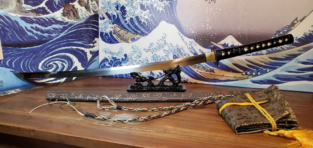Original Katana, Ancient Japanese Style Sword. Includes Leather Kumihimo Strap