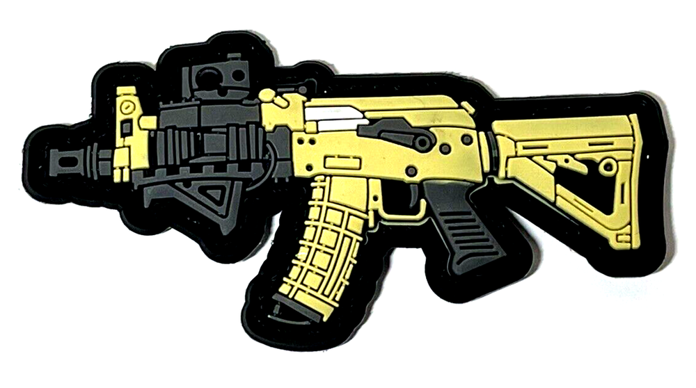 AK47 PVC Gun Patch, Tactical Assault Rifle Morale Patch, Hook & Loop
