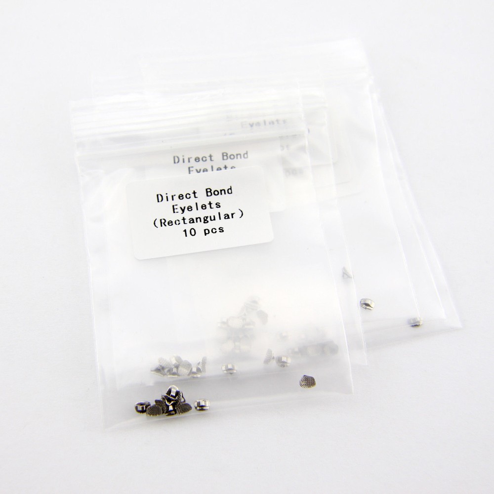 Dental Orthodontic Lingual Button Direct Bond Eyelet Rectangular/Round Mesh Base