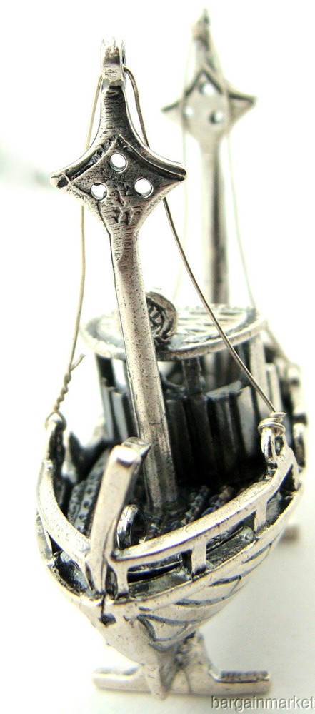 Miniature Mini Tug Boat Ship Solid Sterling Silver #230