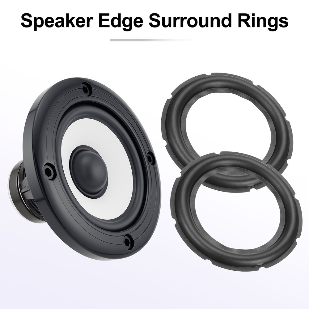 Black 8 Inch Rubber Notch Speaker Edge Surround Big Ring