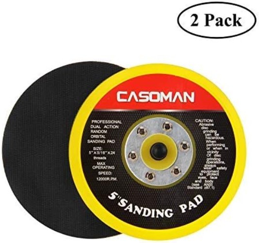 5-Inch DA Polisher & Sander Pad - Hook & Loop Face - Random Orbital Backing P...