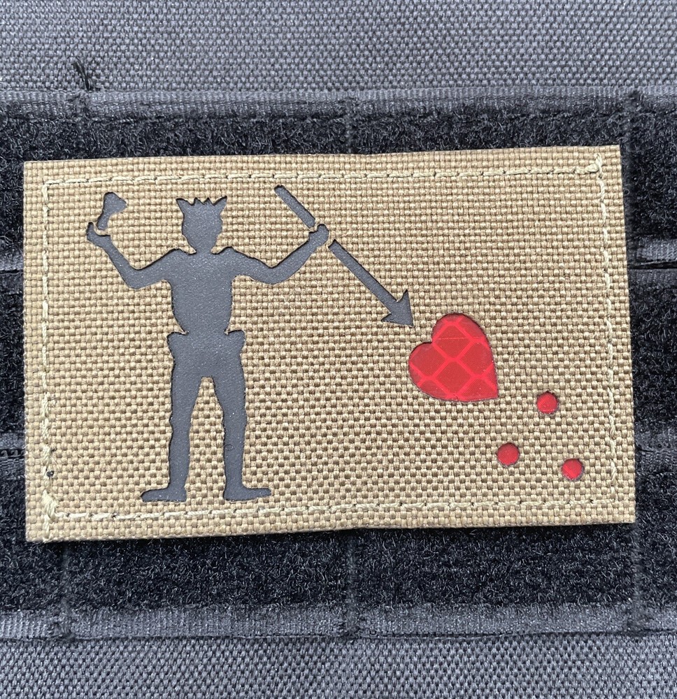 Blackbeard Pirate navy Seal DEVGRU Tactical morale IR Patch Hook Loop 3.2” Tan