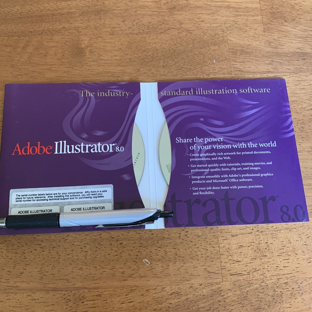 Adobe Illustrator 8.0 for Mac Macintosh Apple Full Retail Version Original Media
