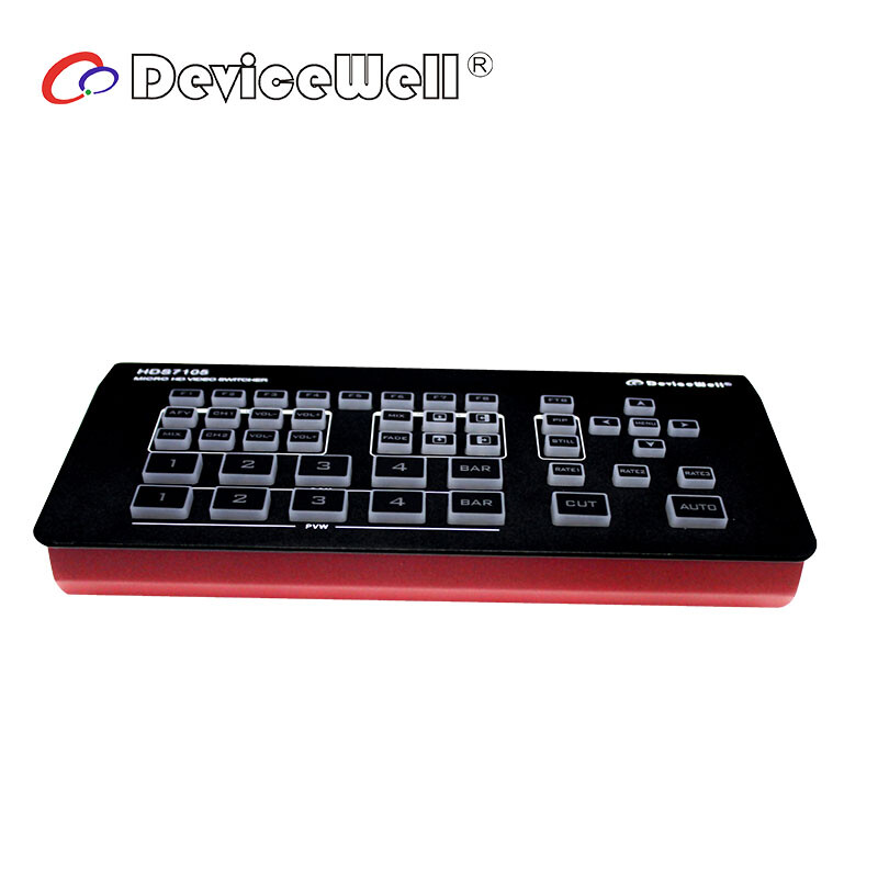 DeviceWell HDS7105 V2022 Version Live Streaming Video Switcher 4*HDMI+1*DP input