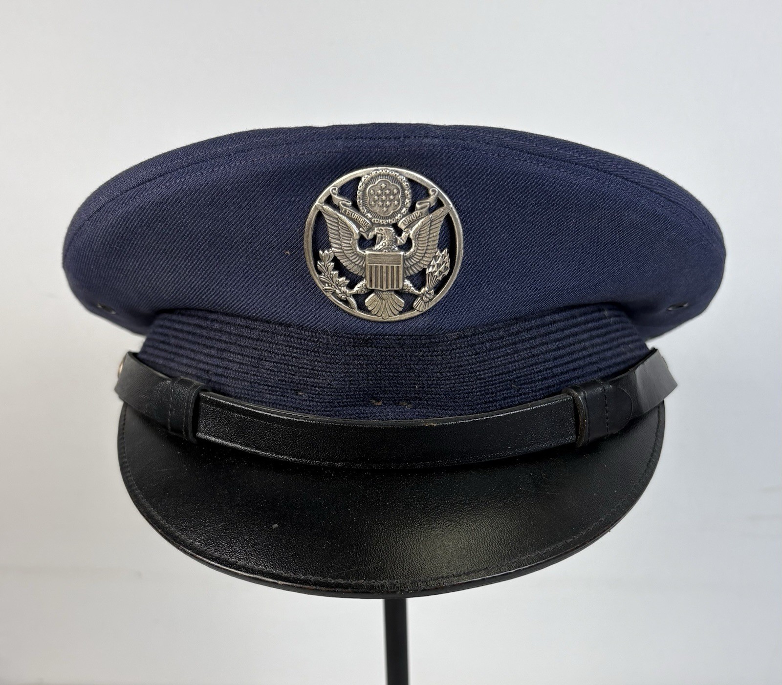 NAMED Vietnam Era USAF Service Cap Bancroft DSA 1970 Type I Hat Air Force Blue