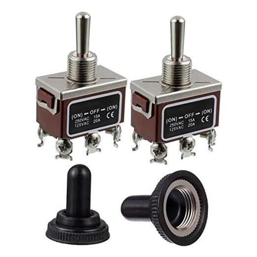 RT1322FS Toggle Switch 125V 20A Momentary Automatic ON -Off- ON 6 Terminal