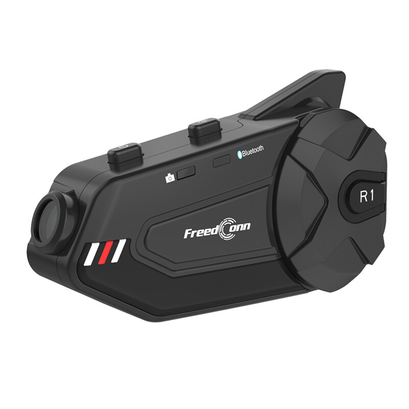 Bluetooth Motorcycle Intercom Headset Communication Camera Helmet Kit R1 Plus