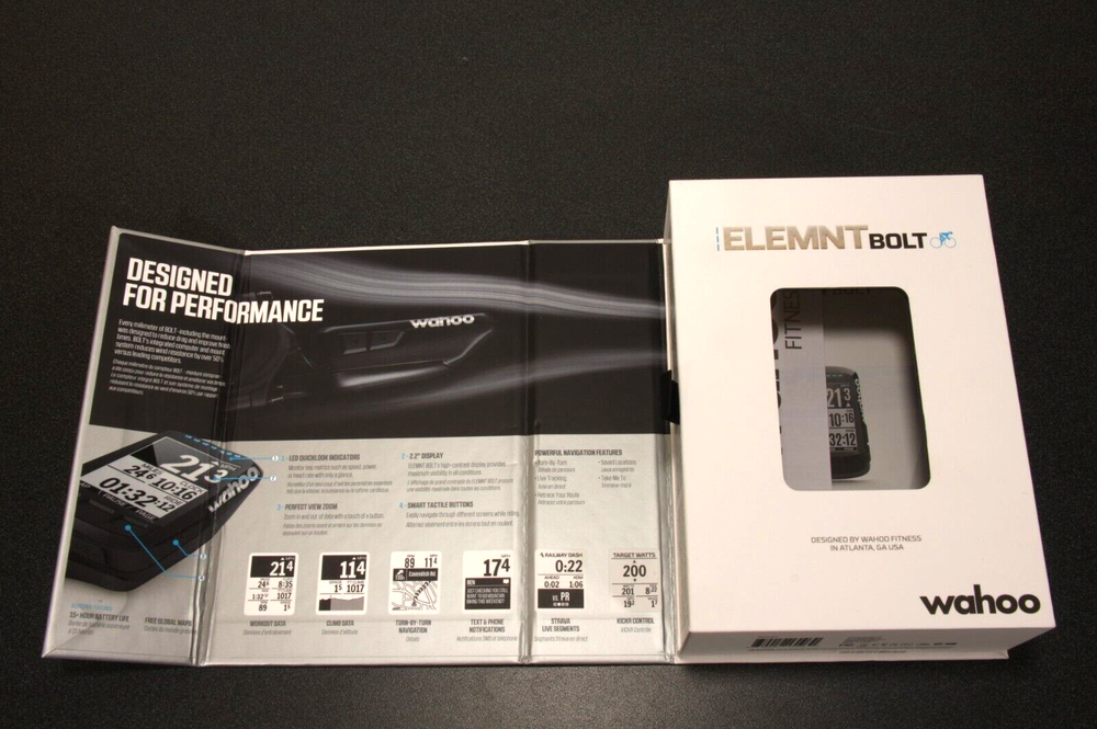 Wahoo Elemnt Bolt Empty Box and Quick Start Guide ONLY, NO GPS INCLUDED