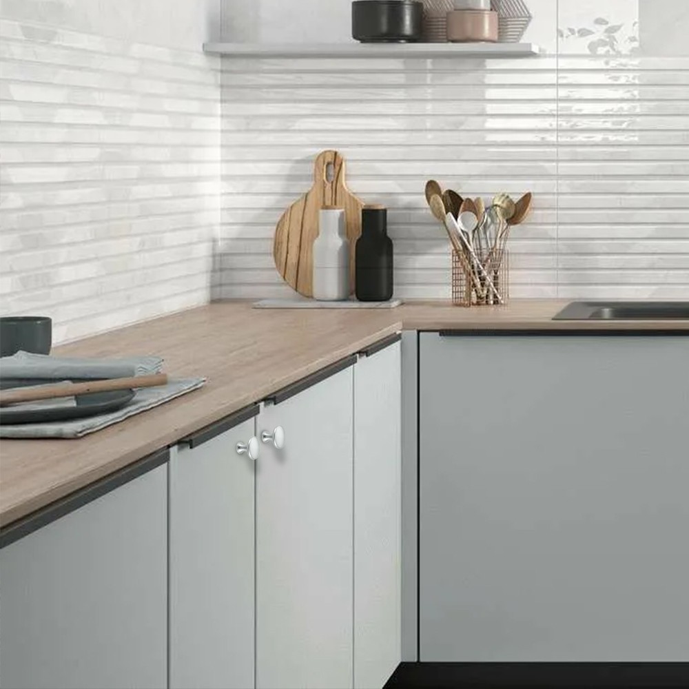 10Pcs Satin Nickel Round Mushroom Kitchen Cabinet Knobs Cupboard Handle Pulls