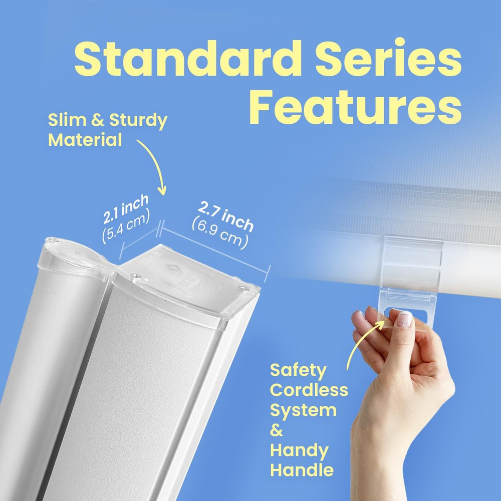 Custom Cordless Zebra Roller Shades, 25"x64", Dual Layer for Light Control