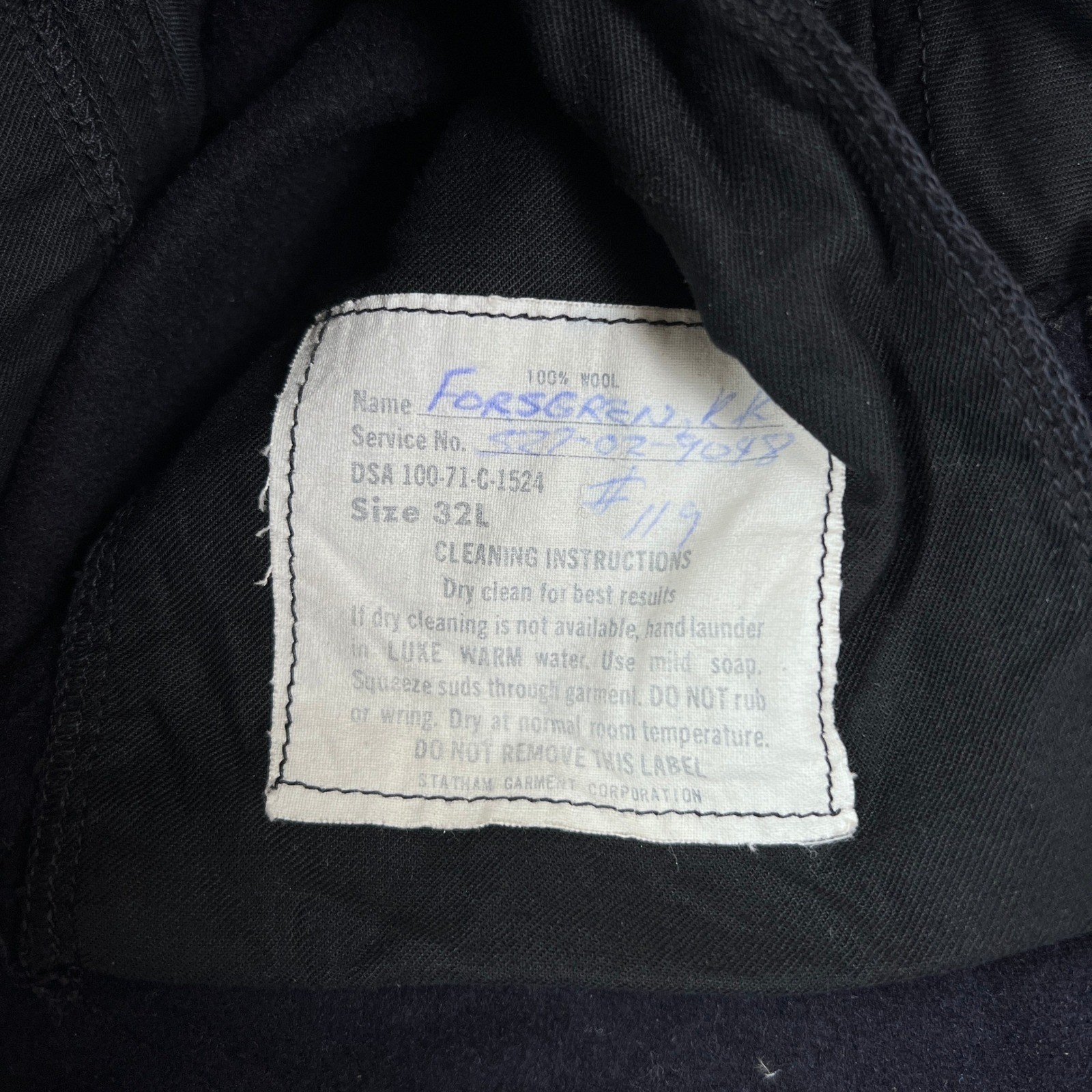 VTG 70s US Navy Sailor Pants Mens 32L 32x32 Wool Cracker Jack Bell Bottom Flare