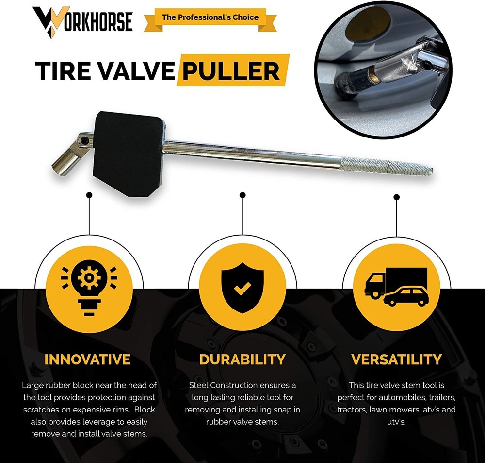 Workhorse Automotive Valve Stem Puller - Valve Installation & Removal Tool