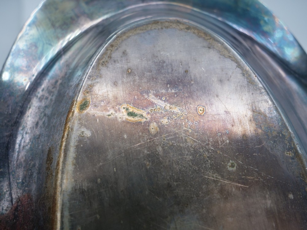 POOLE SILVER PLATED NICKEL PLATE 1004 BREAD PLATE/TRAY 12" X7"