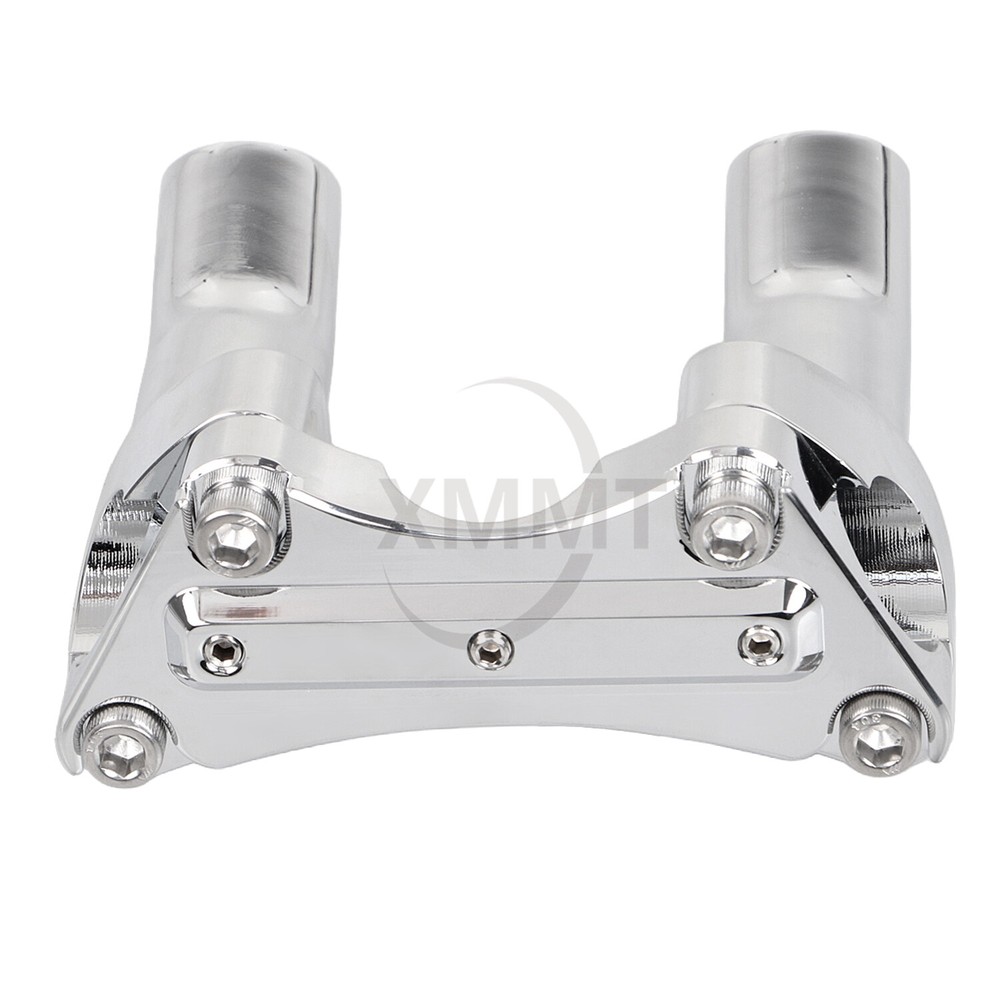 Chrome Top Clamp & 3.5" Handlebar Riser For Harley 1" Bars Dyna Fat Bob Fat Boy
