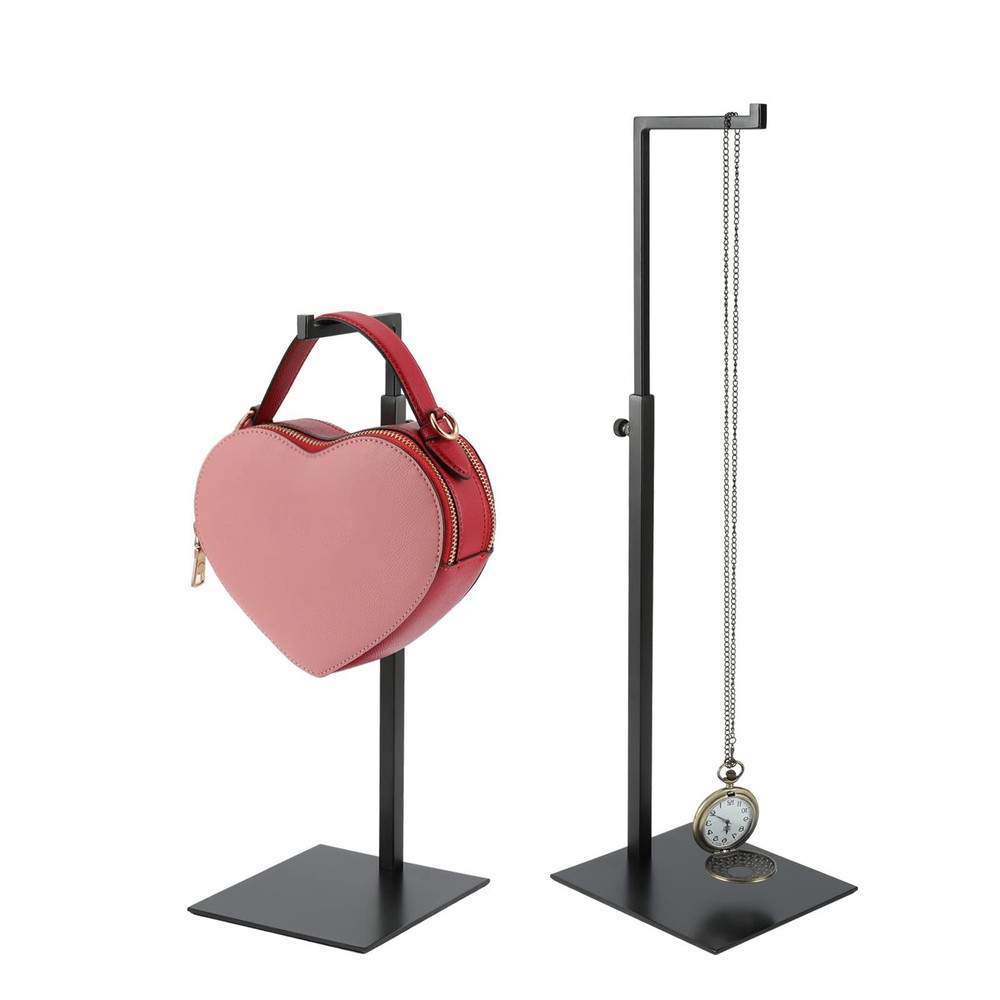 Purse Display Stand - 2 Pack Solid Black Bag Display Rack Stands, Counter Adj...