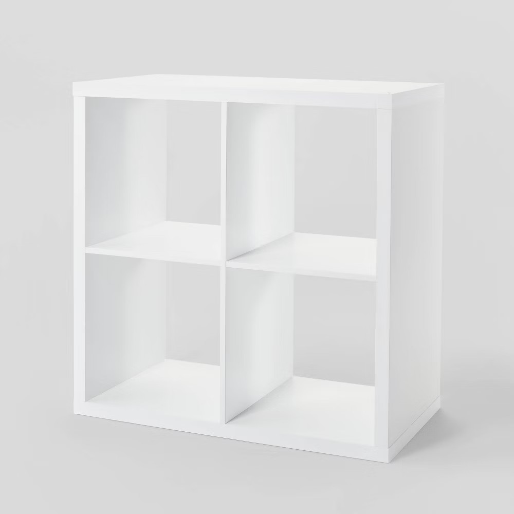 13'' 4 Cube Organizer White - Brightroom: Decorative Bookshelf, Cubby