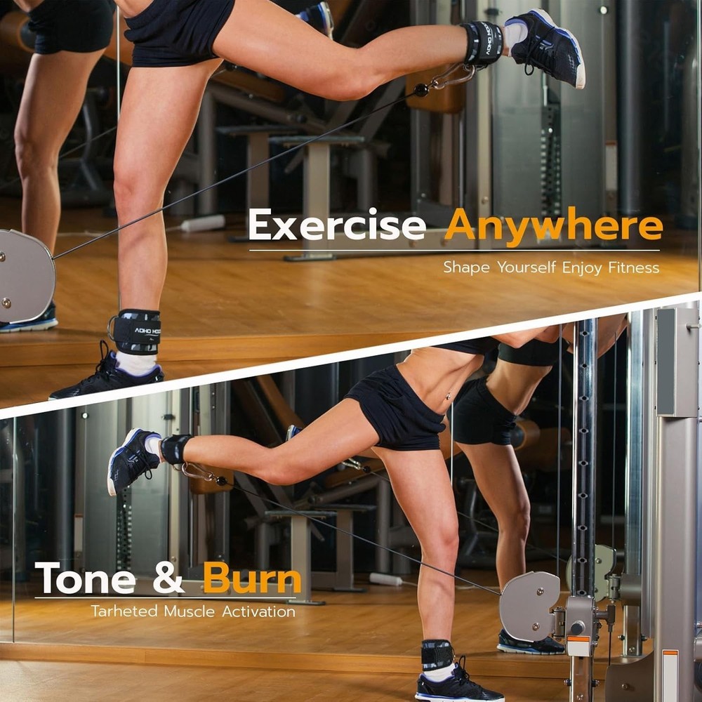 Multi-Functional Ankle Cuffs for Cable Machines - Kickback & Leg Exercises