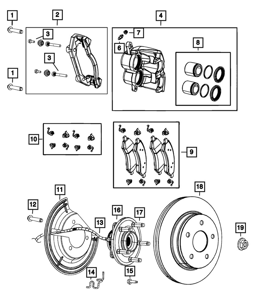 Genuine Mopar Wheel Speed Sensor 68548624AB