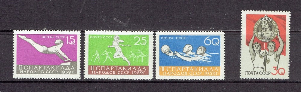 RUSSIA - 1959 SPARTACIST GAMES - SCOTT 2224 TO 2227 - MNH