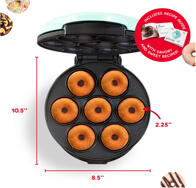 DASH Mini Donut Maker Machine for Kid-Friendly Breakfast, Snacks, Desserts &...
