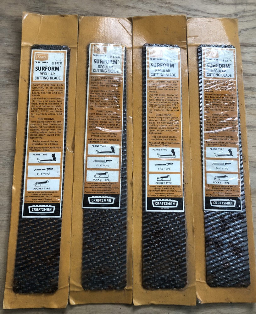 FIVE CRAFTSMAN CROWN LOGO REPLACEMENT SURFORM CUTTING BLADES