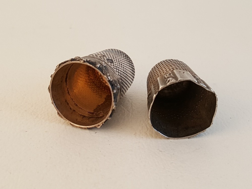 Vintage 2 sterling silver thimbles 7 Germany