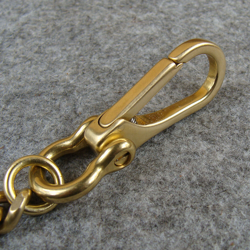 Solid Brass Key Chain Holder Keyrings Bag Wallet Chain Keychains With Snap Hook