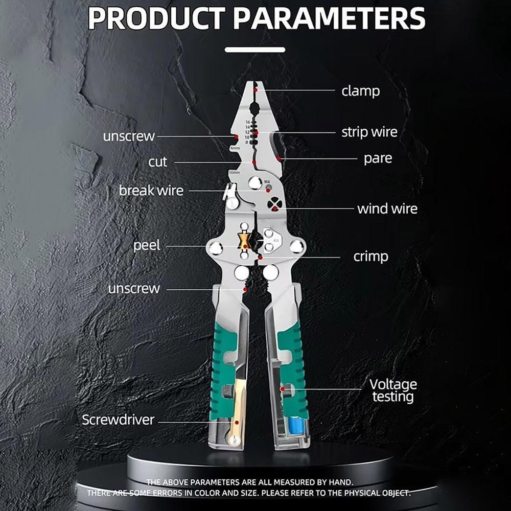 1× Compact Multi-Functional Fold Wire Stripper Scissor With Electrical Test