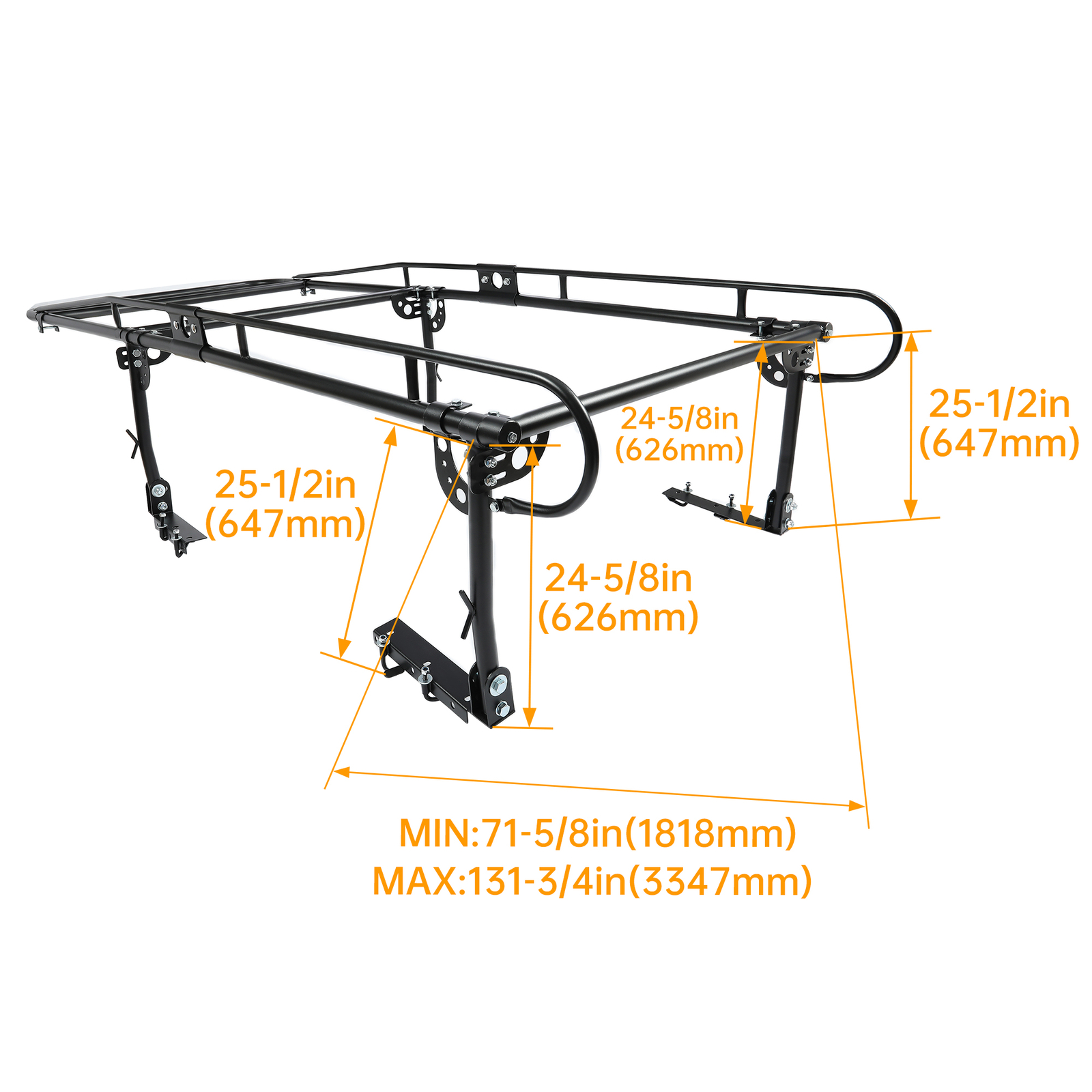 Adjustable Full Size Bed Truck Trunk Ladder Rack Pick Up Lumber Kayak Utility