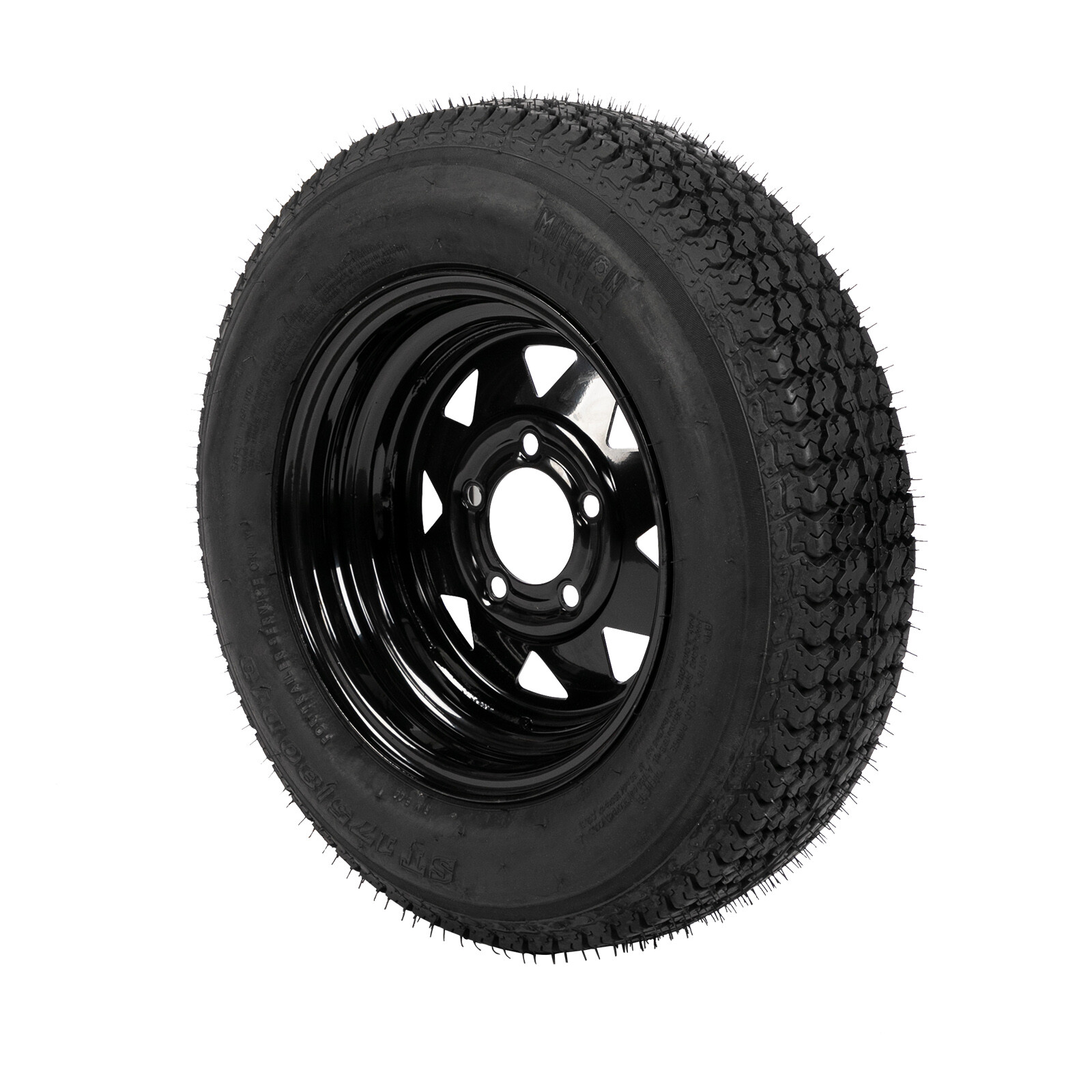 2-Pk Trailer Tires On Rim ST175/80D13 175/80 D 13 LRC 5 Lug Black Spoke Wheel
