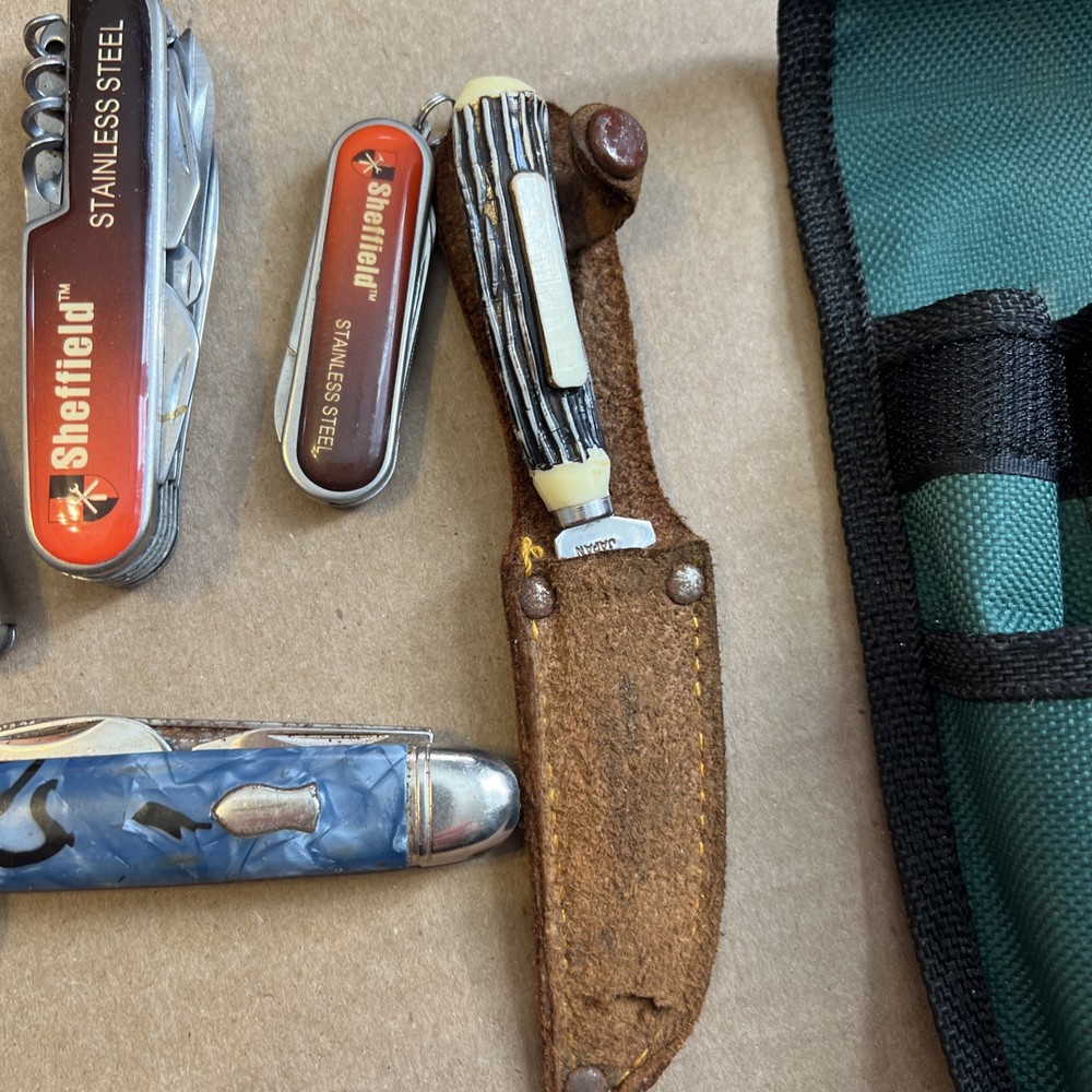 Sheffield Multi Tool pocket knife Flash Light Carrying Pouch Belt Loop